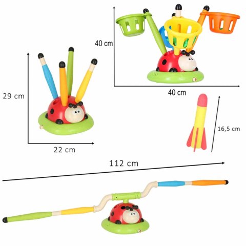 Gra zręcznościowa dla dzieci skakanka wyrzutnia rzut do celu biedronka 4w1