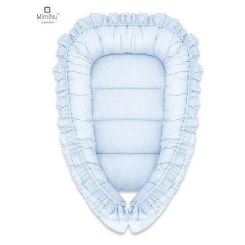 KIECZMERSKI Kokon niemowlęcy 55x75 cm ROYAL z falbanką błękit