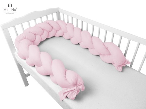 KIECZMERSKI Ochraniacz - warkocz bawełna 100% dł.240 cm pudrowy róż