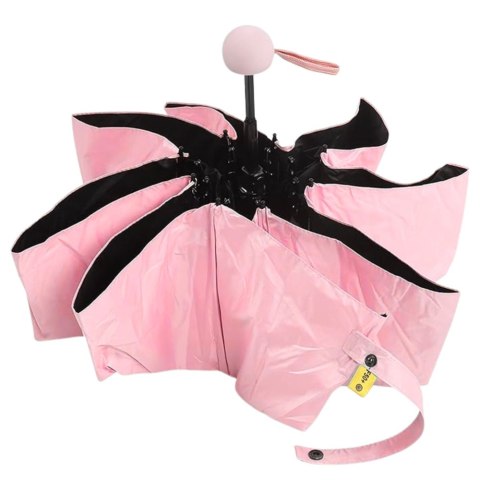Parasolka Kieszonkowa Składana z Ochroną UV UPF 50+ Etui Różowa 90 cm