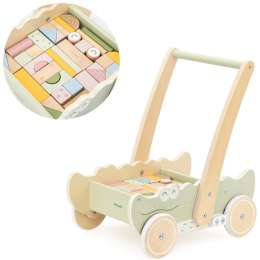 VIGA 44278 Drewniany wózek na klocki Pchacz