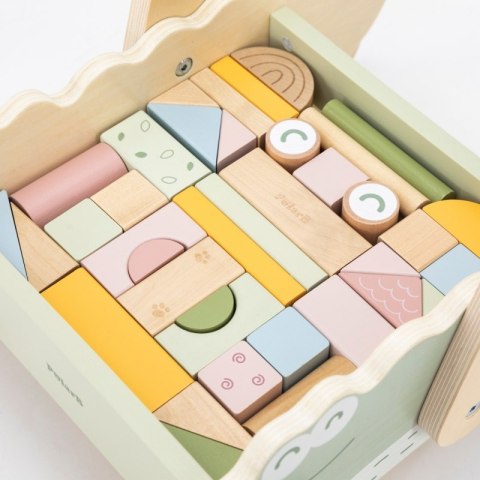 VIGA 44278 Drewniany wózek na klocki Pchacz