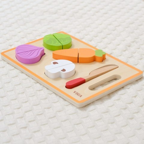 VIGA 44790 Drewniana Układanka edukacyjna Montessori Warzywa