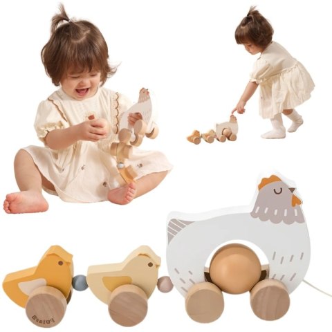 Viga 44285 Drewniana kurka do ciągnięcia