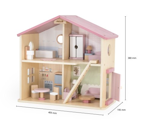 Viga 44256 PolarB Dwupoziomowy domek dla lalek z mebelkami