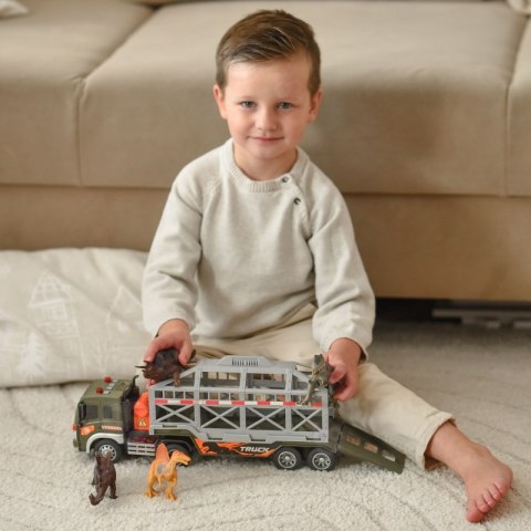 WOOPIE Ciężarówka Transporter Dinozaurów Auto z Dźwiękiem i Światłem