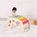 WOOPIE GREEN Drewniany Tęczowy Bujak i Mostek 2w1 Montessori FSC