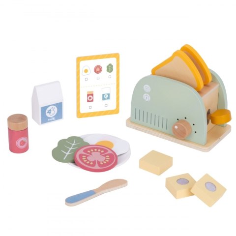 WOOPIE GREEN Drewniany Toster Zestaw Śniadaniowy z Akcesoriami 14 el. FSC