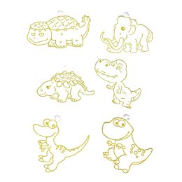 Zestaw Kreatywny DIY Witraże Breloki Dinozaury Pisaki 6 szt.