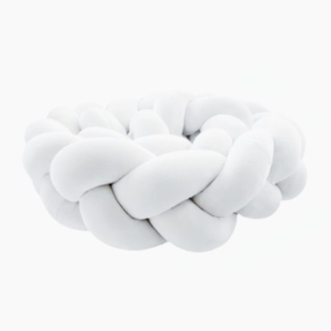 BABY 24077 Warkocz do łóżeczka welur biały