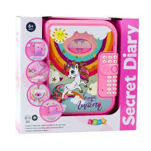 Pamiętnik Notatnik Na Kod Jednorożec Nagrywanie Głosu Quiz Melodie Różowy