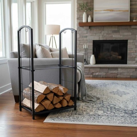 Stojak na drewno kominkowe regał metalowy akcesoria do kominka