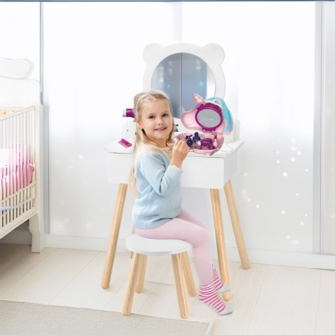 VIGA Zestaw Biała Toaletka + Akcesoria Jak z Salonu