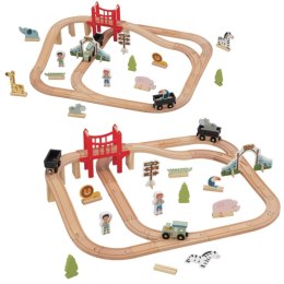 WOOPIE 56423 GREEN Drewniana Kolejka Zoo zestaw 60el.