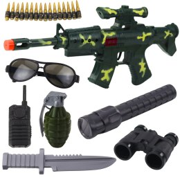 Zestaw Karabin Wojskowy Z Karabinem Akcesoria Dźwięk Strzału Khaki