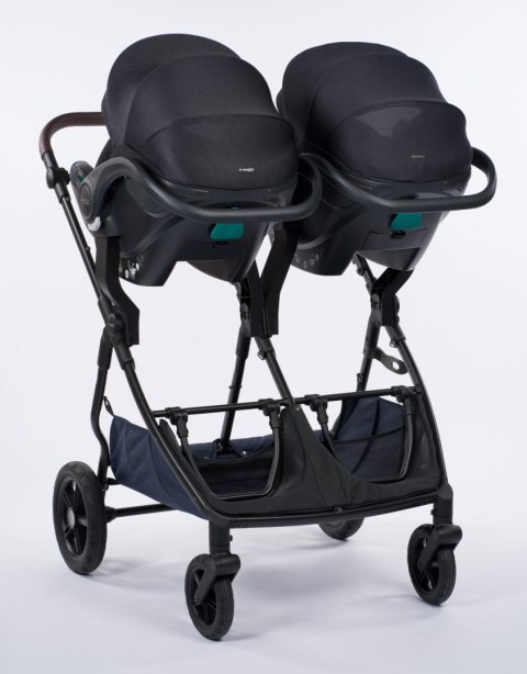 M.Twin x Wózek Bliźniaczy Mast Swiss Design - Volcanic Ash (Koła HP)