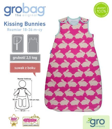 Śpiworek Grobag Anorak Kissing Bunnies - grubość 2,5 tog, Gro Company