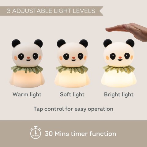 Taf Toys Lampka Nocna Little Panda - silikonowa, łagodna lampka dla niemowląt