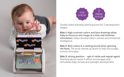 Taf Toys Obracająca się Książeczka Grzechocząca - Stymulacja Wzroku i Motoryki
