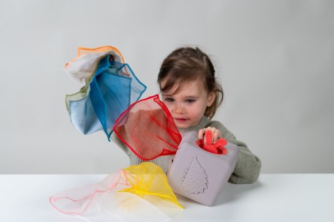 Taf Toys Pojemnik z Wyskakującymi Chusteczkami - Interaktywna Zabawka Sensoryczna