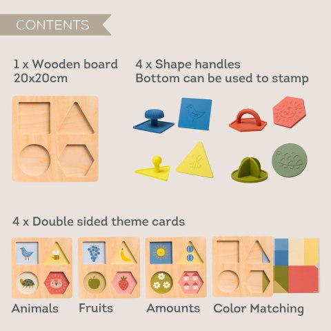 Układanka Kształtów z Silikonowymi Stemplami - Zabawka Edukacyjna dla Dzieci