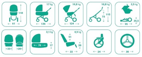 Bebetto42 PRO 22 kaszmir 2w1 wózek dla bliźniąt , bliźniaczy , podwójny - 2x gondola 2x siedzisko