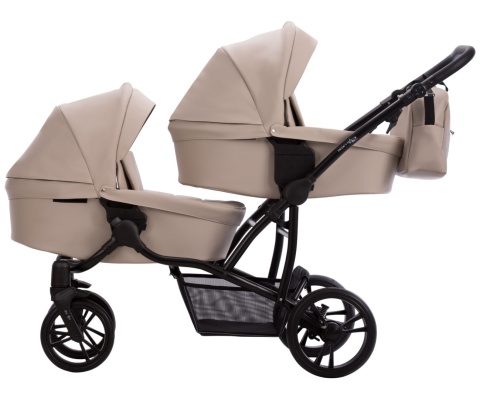 Bebetto42 PRO 22 kaszmir 2w1 wózek dla bliźniąt , bliźniaczy , podwójny - 2x gondola 2x siedzisko