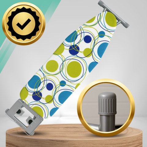 Deska do prasowania PREMIUM 130x34cm regulowana 70-87cm + półka na żelazko bawełniany pokrowiec