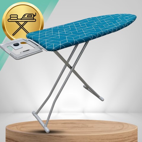 Deska do prasowania PREMIUM 130x34cm regulowana 70-87cm + półka na żelazko bawełniany pokrowiec
