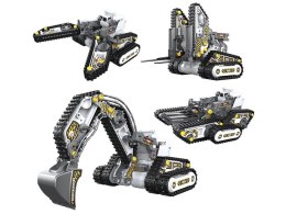 Klocki 176 El. Zestaw do składania MASZYNY BUDOWALNE 4w1 RC Koparka Czołg Wózek Widłowy Zdalnie Sterowane