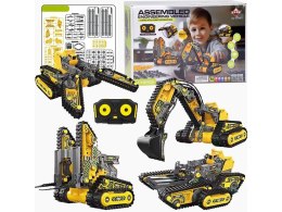 Klocki 176 El. Zestaw do składania MASZYNY BUDOWALNE 4w1 RC Koparka Czołg Wózek Widłowy Zdalnie Sterowane