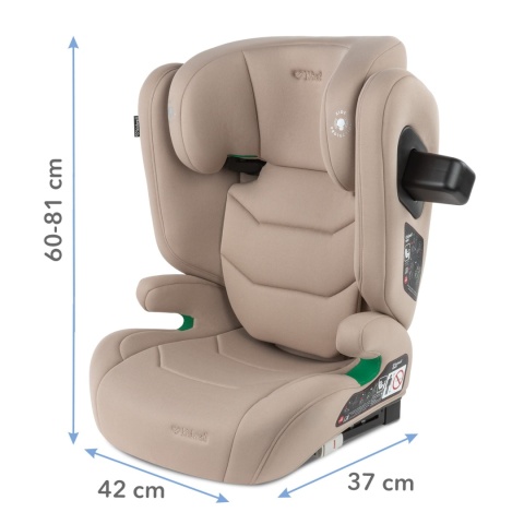 TENDO Beige Kidwell Fotelik samochodowy i-Size 100-150 cm ISOFIX 15-36 kg