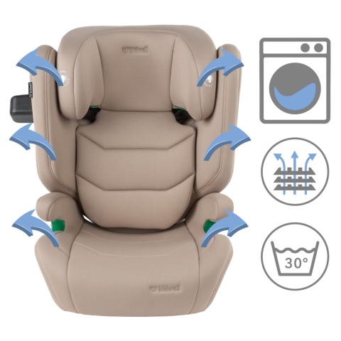TENDO Beige Kidwell Fotelik samochodowy i-Size 100-150 cm ISOFIX 15-36 kg