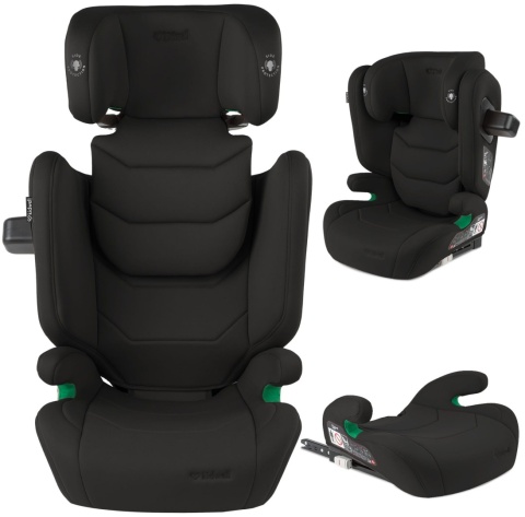 TENDO Black Kidwell Fotelik samochodowy i-Size 100-150 cm ISOFIX 15-36 kg