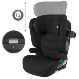 TENDO Black Kidwell Fotelik samochodowy i-Size 100-150 cm ISOFIX 15-36 kg