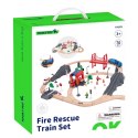 Tooky Toy Drewniana Kolejka Elektryczna Straż Pożarna Efekty Dźwiękowe 70 el.