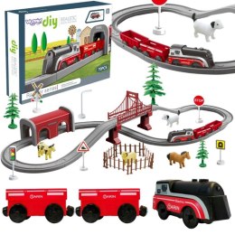 WOOPIE 57383 Zestaw Elektryczna Kolejka Zwierzęta 70el.