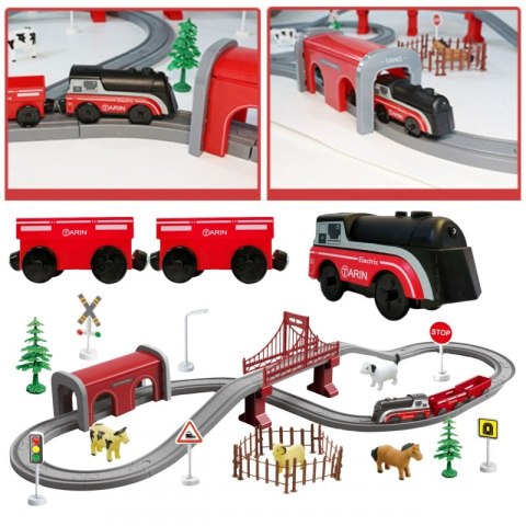 WOOPIE 57383 Zestaw Elektryczna Kolejka Zwierzęta 70el.