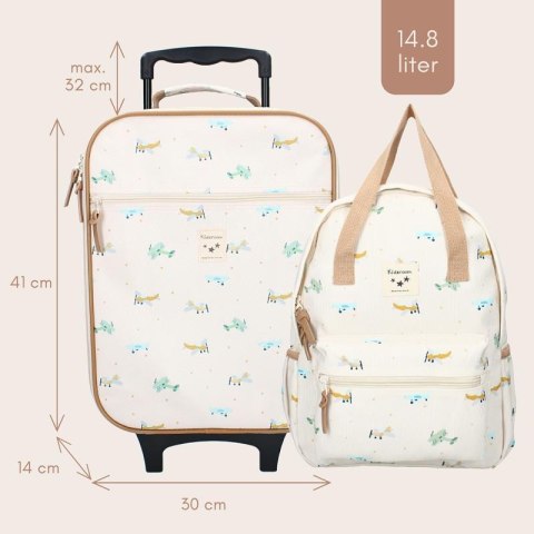 Walizka dla dzieci KIDZROOM Small Aeroplane Beige