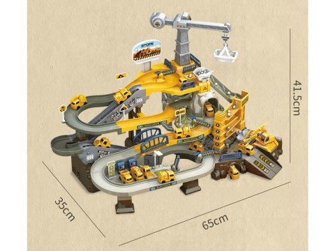 Zjazd samochodowy Tor Kulkowy PLAC BUDOWY Garaż Parking Zjeżdżalnia Dźwig