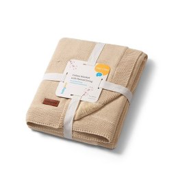 B.O.1671/02 Kocyk bawełniany z flanelowym podszyciem jasny beż