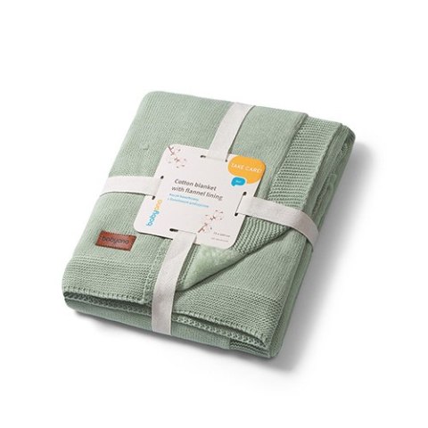 B.O.1671/04 Kocyk bawełniany z flanelowym podszyciem szałwiowy