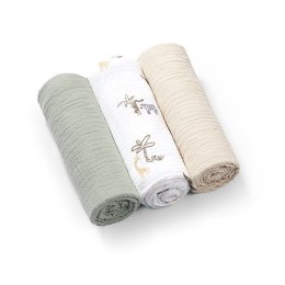 B.O.828/04 Pieluszki muślinowe marszczone zielone