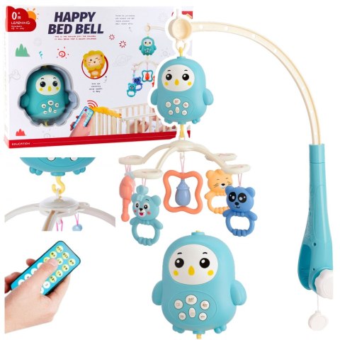 Karuzela Do Łóżeczka Pozytywka Z Lampką Grzechotki Misie Niebieska