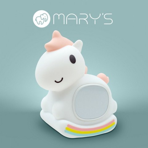 MARY'S MW61638 Lampka nocna z budzikiem Jednorożec na biegunach