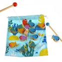 TOOKY TOY Drewniana Gra Wieloryb i Rybki Wielofunkcyjna 4w1 Montessori Łowienie Rybek Stacker Nawlekanka Wieża FSC