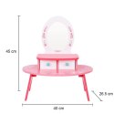 TOOKY TOY Różowa Toaletka Drewniana Do Makijażu z Lustrem + Akcesoria FSC