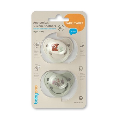 B.O.1670/02 Smoczki anatomiczne silikonowe 6-18m