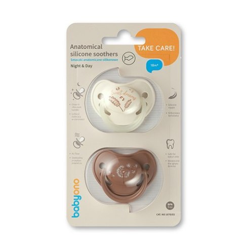 B.O.1670/03 Smoczki anatomiczne silikonowe 18m+