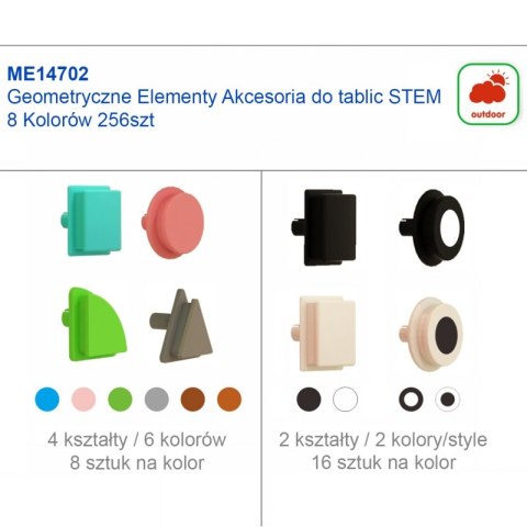 MASTERKIDZ Geometryczne Elementy Tablic 256 szt